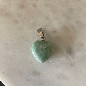 Natural Stone Mixed Color Stone Charms for DIY Jewelry Making heart green
